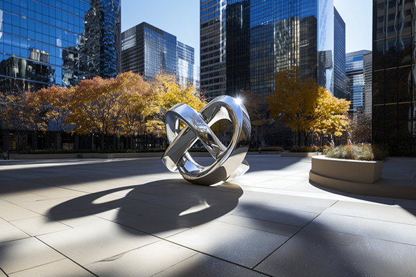 Stainless Steel Knot Sculpture – Abstract Modern Art for Urban Spaces